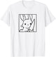 Coquette Cartoon Cute Kawaii Emote Angry Rabbit Bunny Knife T-Shirt - T-Shirt | White
