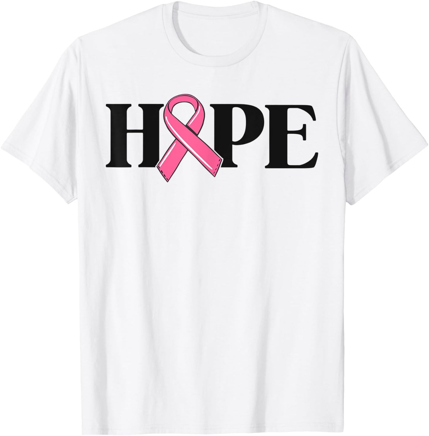 Hope Breast Cancer Shirts Gift Ribbon Awareness T-Shirt - T-Shirt | White