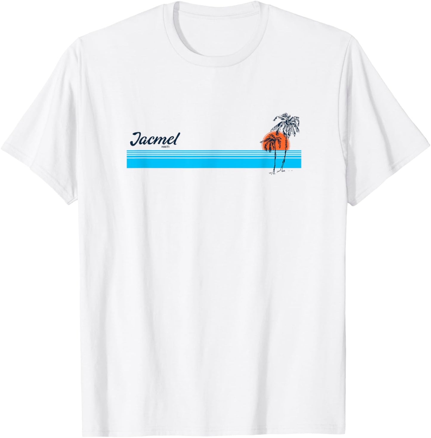 Jacmel Vintage 70s Palm Trees Design T-Shirt - T-Shirt | White