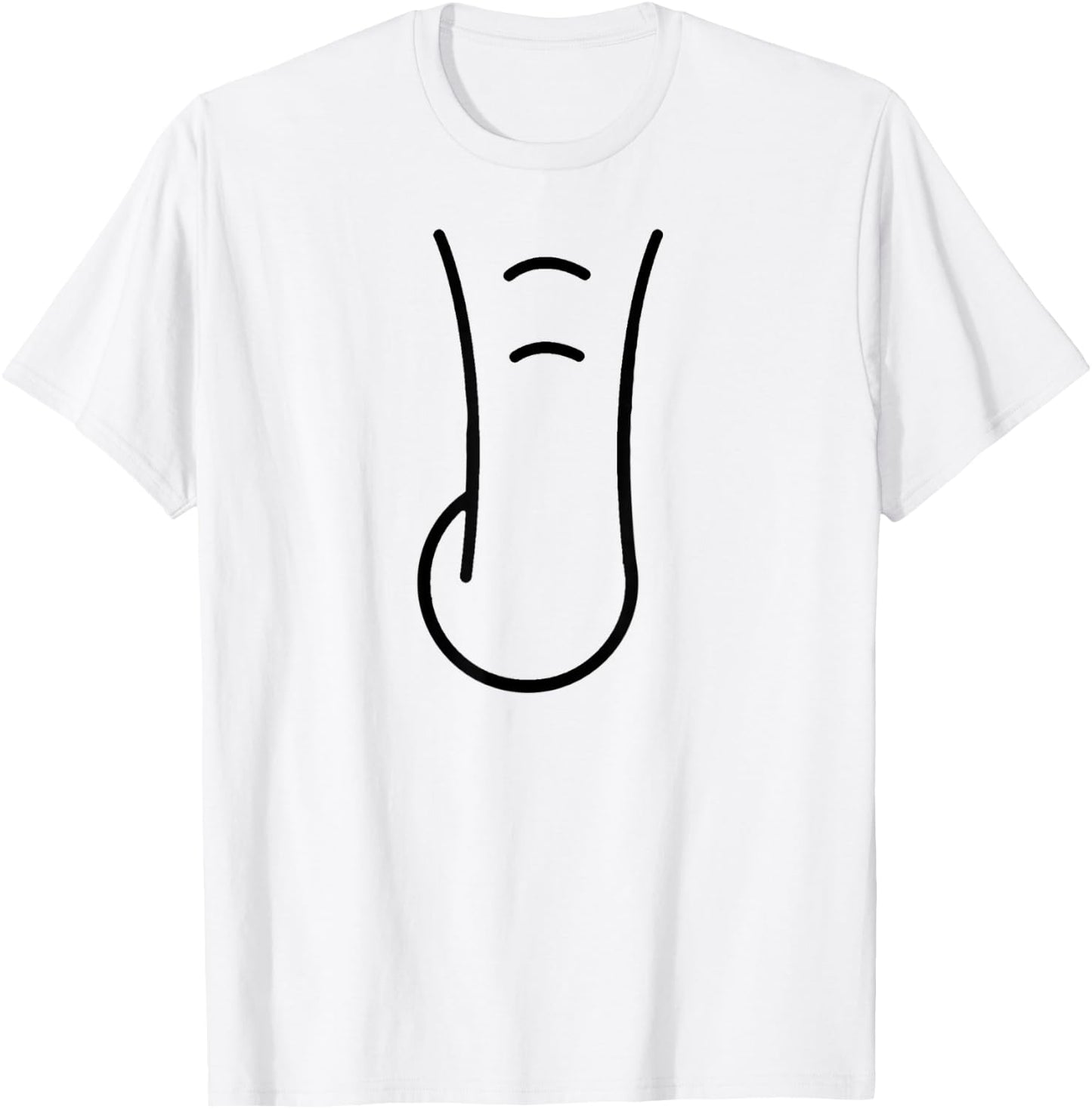 Elephant Trunk Funny Animal Simple Lazy Elephant Costume T-Shirt - T-Shirt | White
