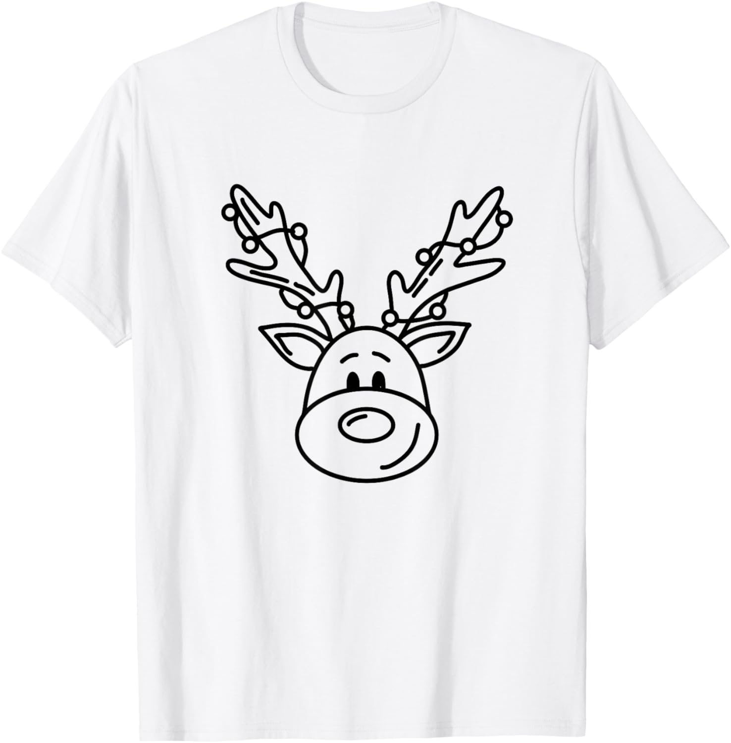 Christmas Funny Reindeer Color Your Own Craft for Kids T-Shirt - T-Shirt | White