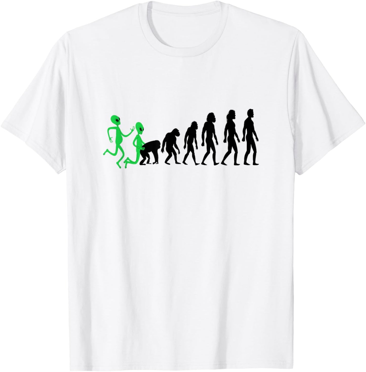Alien Evolution Funny Pre Astronautics Funny T-Shirt - T-Shirt | White