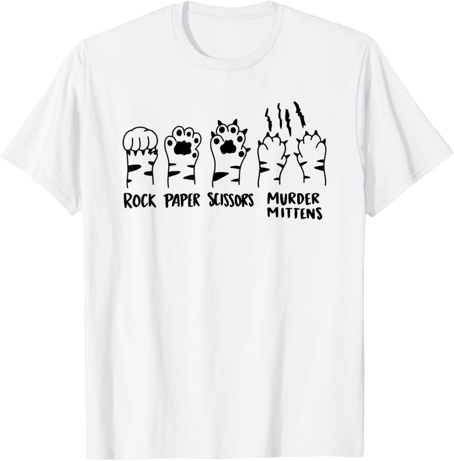 Rock Paper Scissors, Razor Tipped Murder Mittens T-Shirt - T-Shirt | White