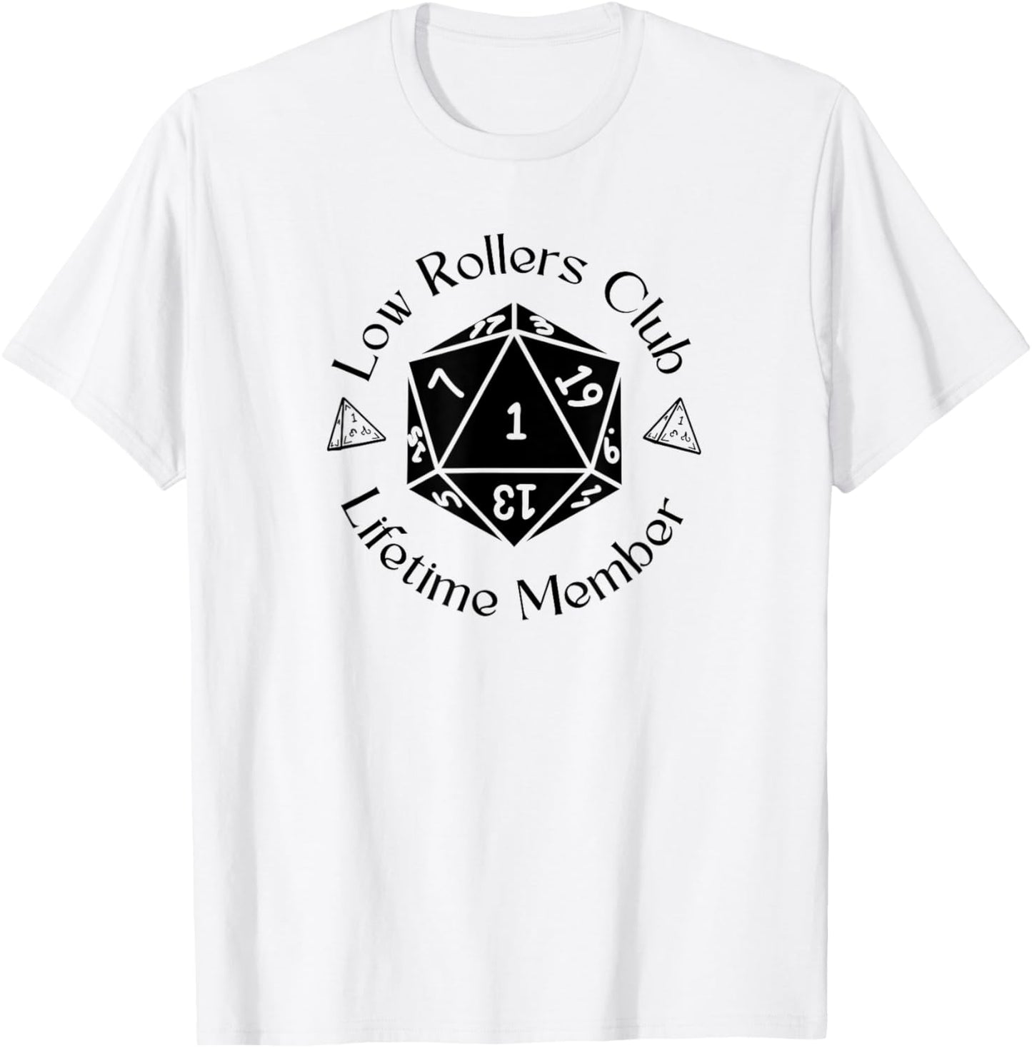Nomadic Sky Low Rollers Club with D20 for RGP , Small, White T-Shirt - T-Shirt | White