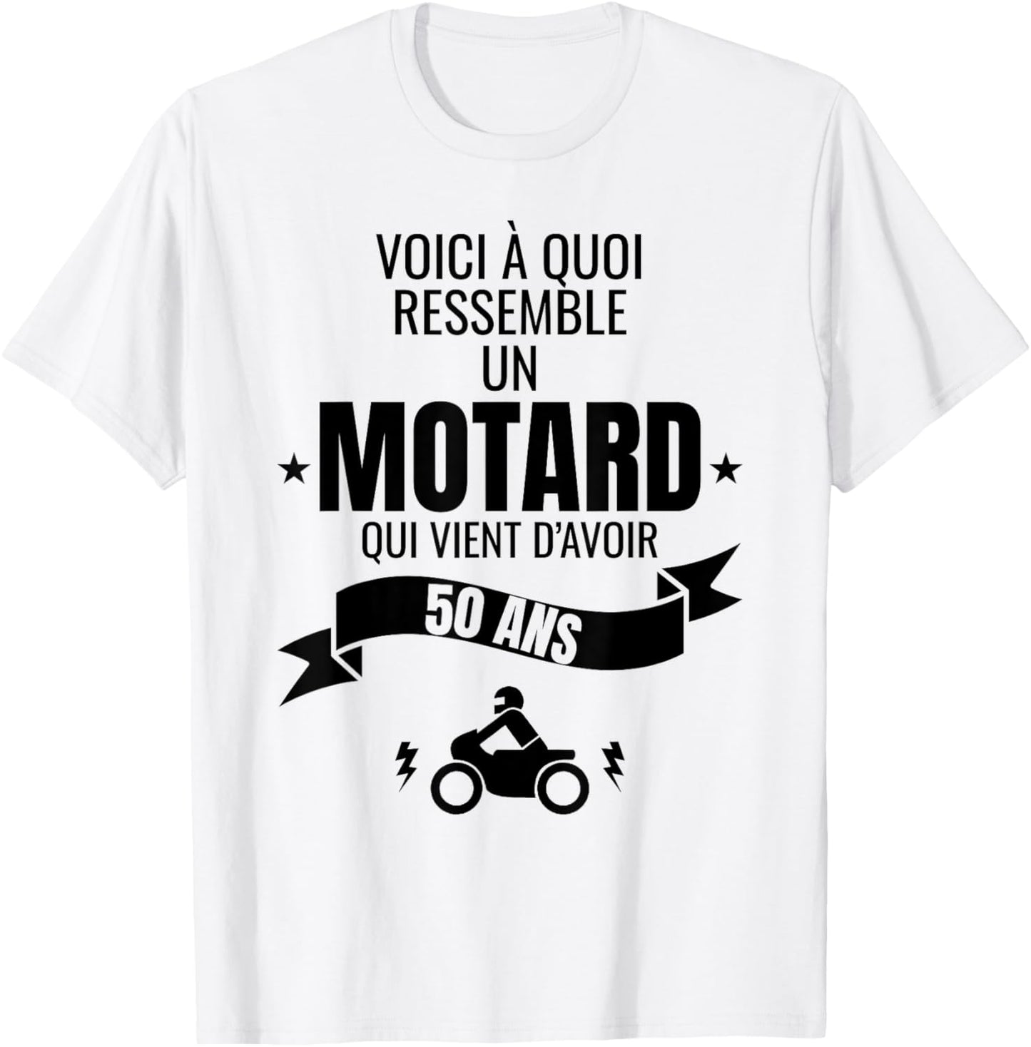 Gift for a biker humour man original 50 years T-Shirt - T-Shirt | White