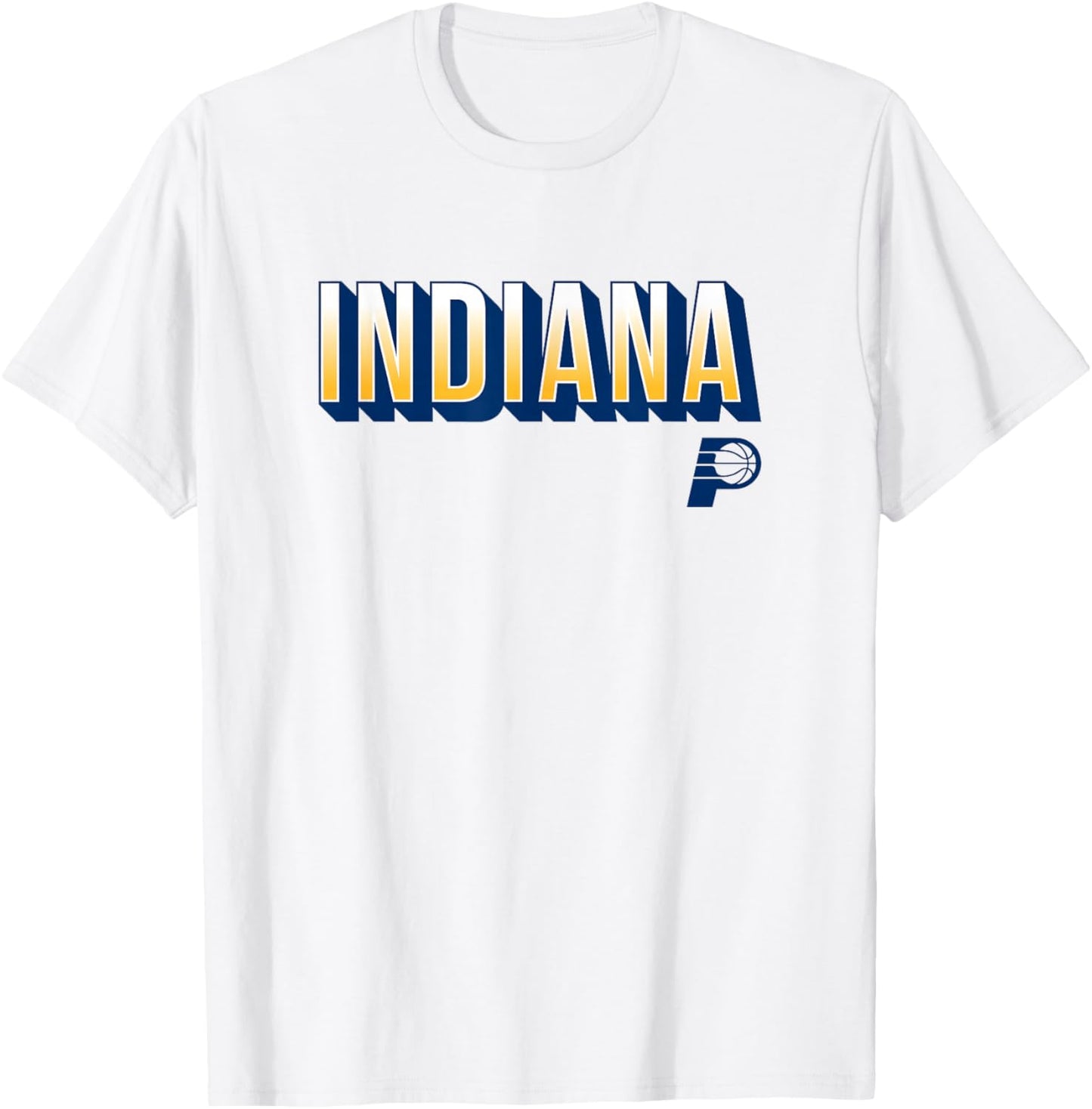 NBA - Indiana Pacers City Wordmark Logo Gold T-Shirt - T-Shirt | White