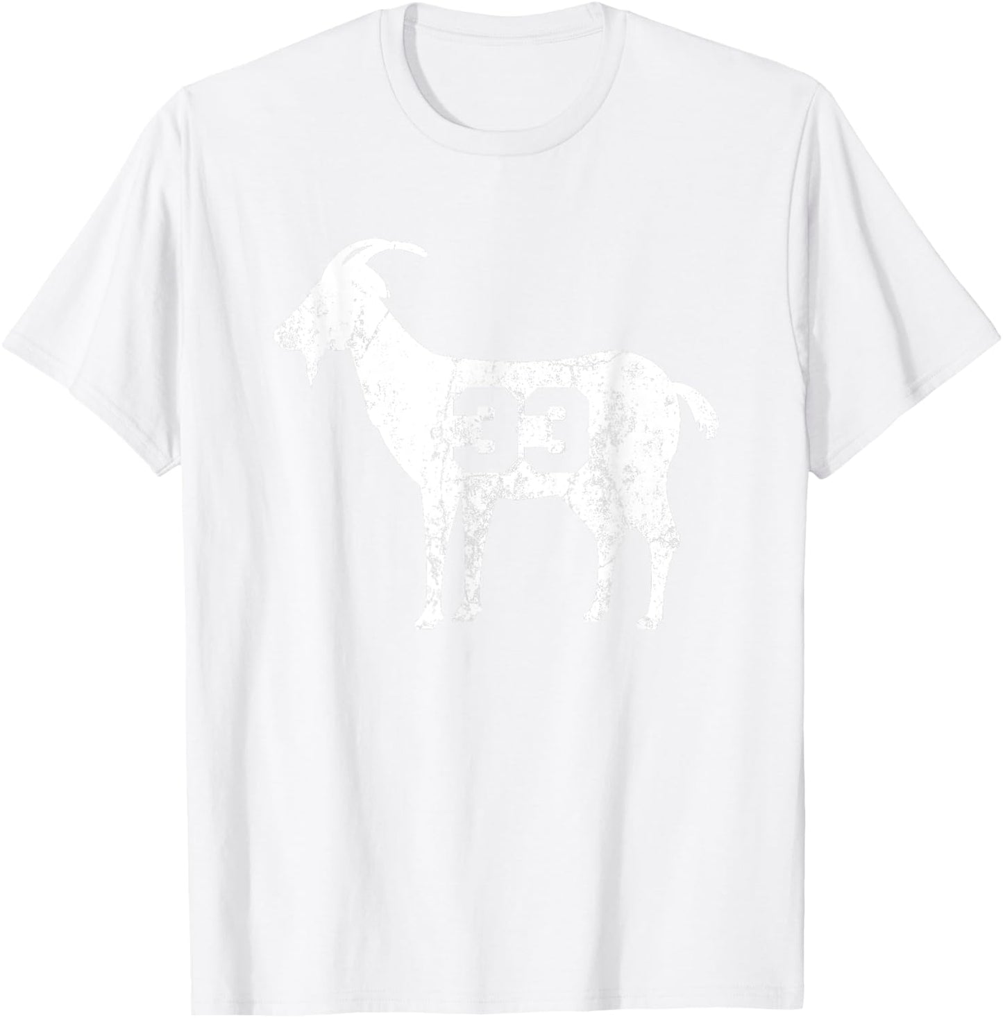 Vintage Distressed GOAT 33 T-Shirt - T-Shirt | White