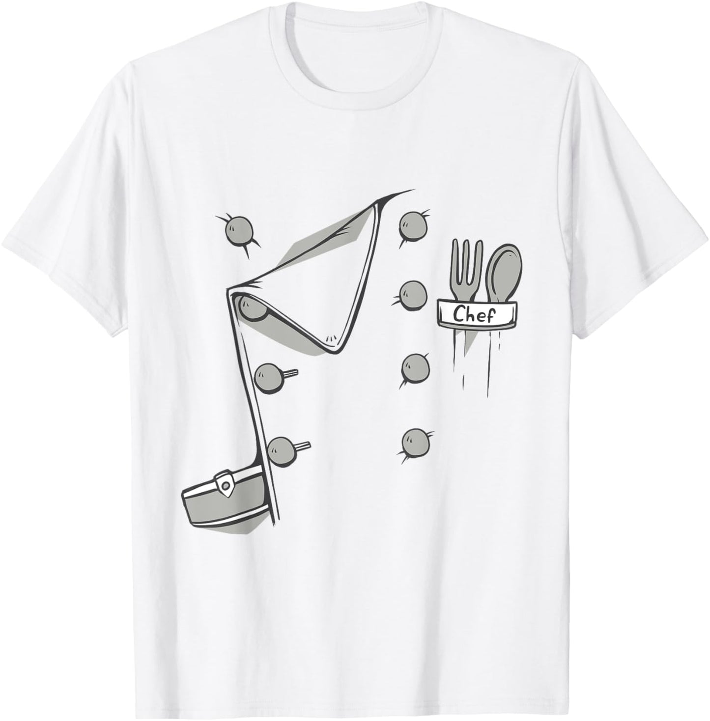 White Chef Coat Costume Easy Funny Cook Halloween Graphic T-Shirt - T-Shirt | White
