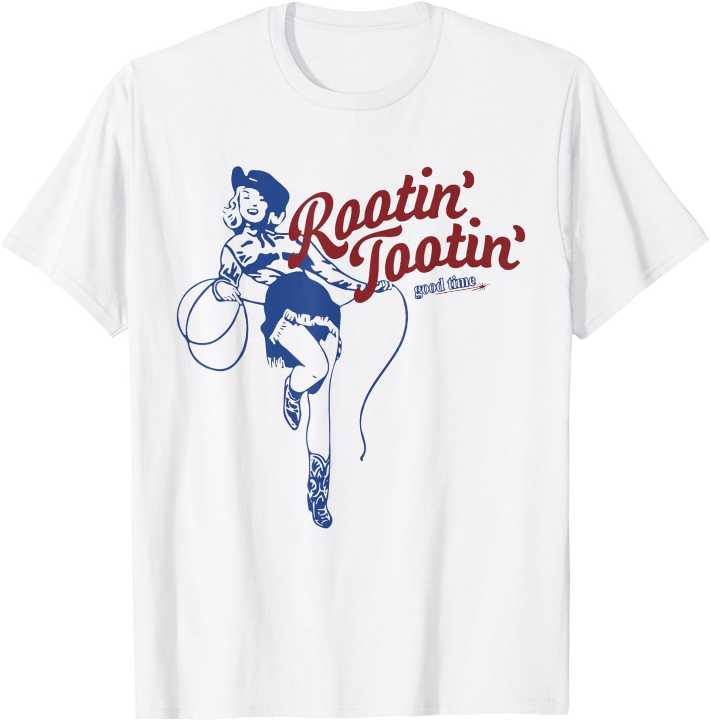 Rootin Tootin Good Time Cowgirl Funny Saying T-Shirt - T-Shirt | White