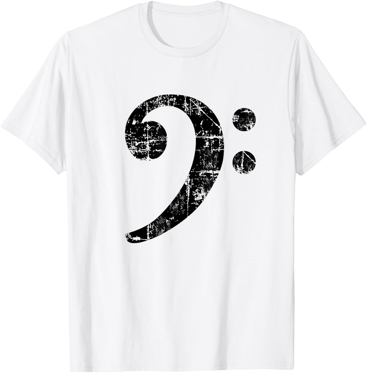 Bass Clef (Vintage Black) Bassist Bass Player T-Shirt - T-Shirt | White