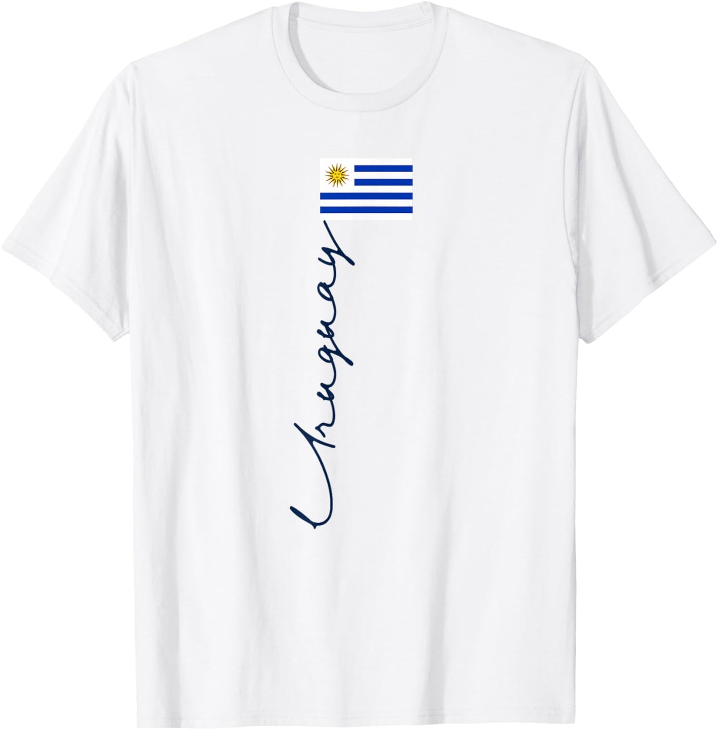 Uruguay Flag Pole Patriotic Signature Flag T-Shirt - T-Shirt | White