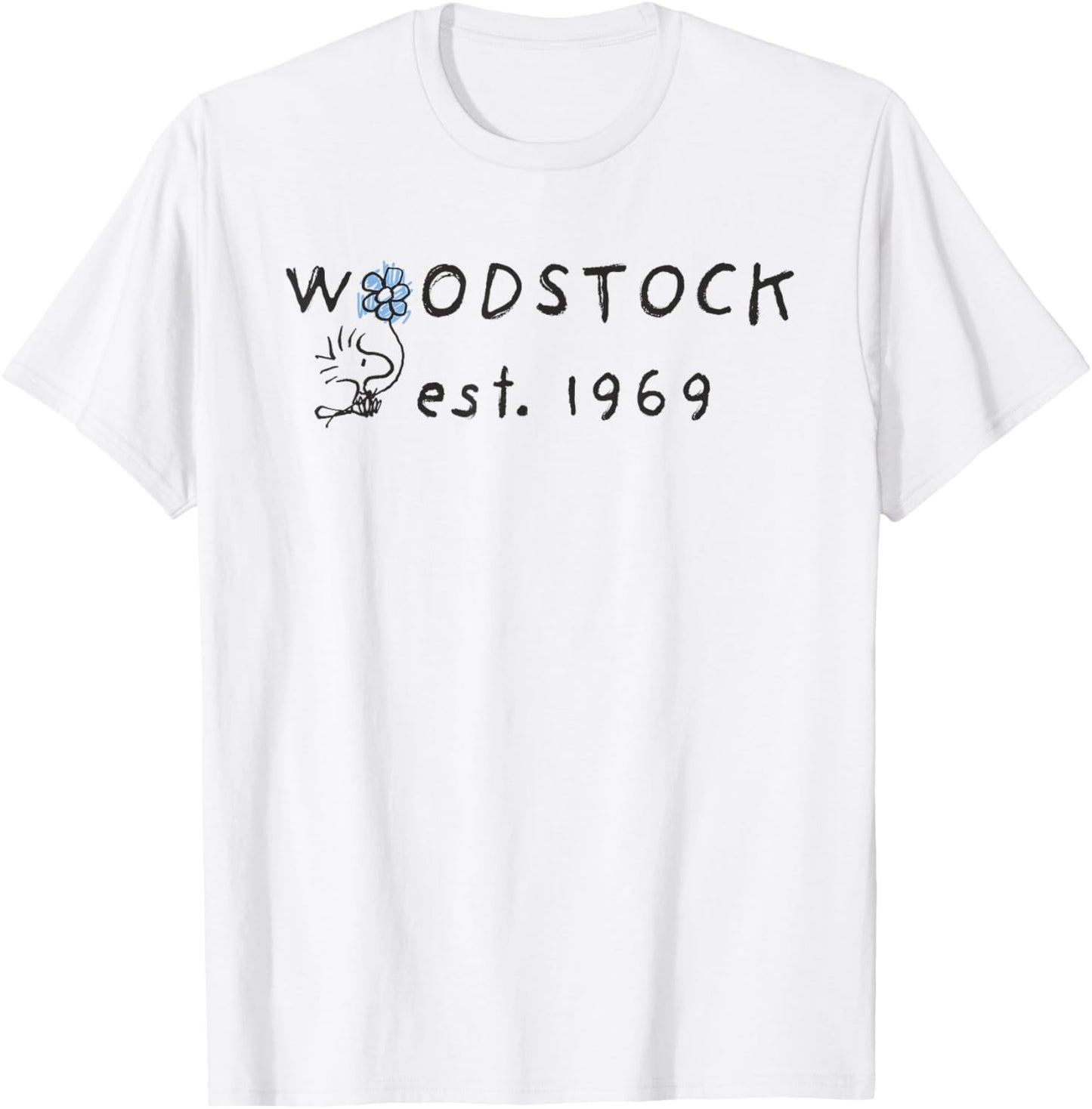 Peanuts Woodstock Flower Est 1969 T-Shirt - T-Shirt | White