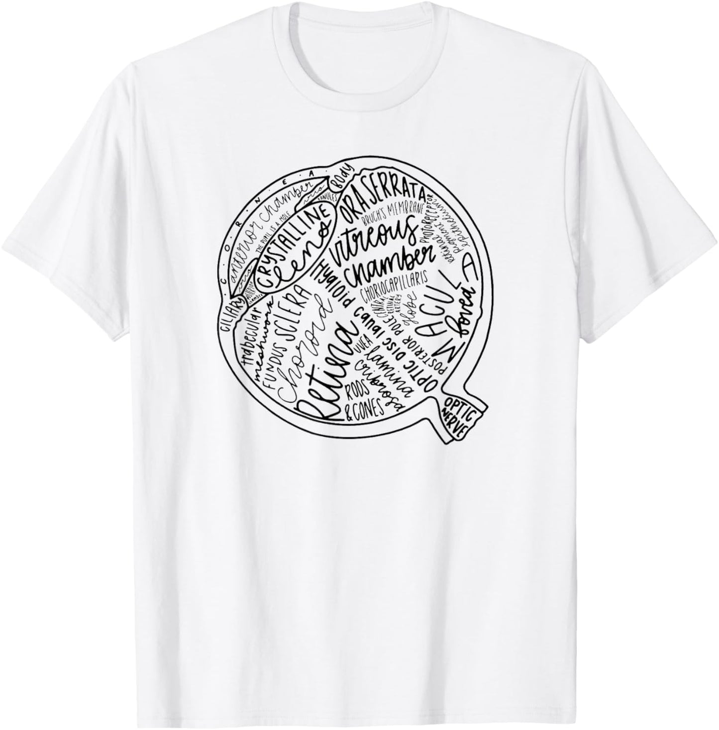 Eyeball Anatomy - Eye- Ophthalmic T-Shirt - T-Shirt | White