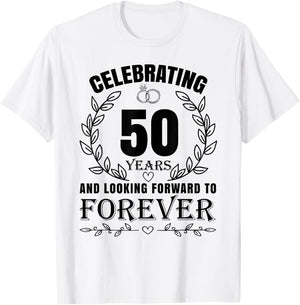 Cute 50th Wedding Anniversary for Couples Married 50 year T-Shirt - T-Shirt | White