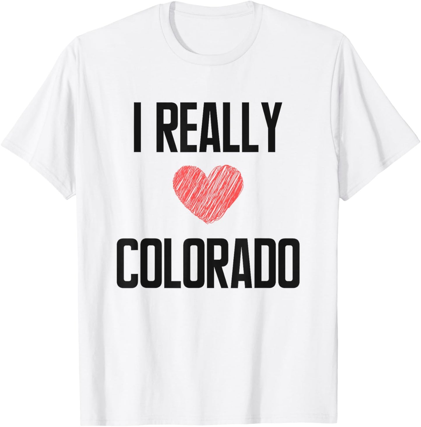 I Really Love Colorado Heart Retro Style Home State T-Shirt - T-Shirt | White