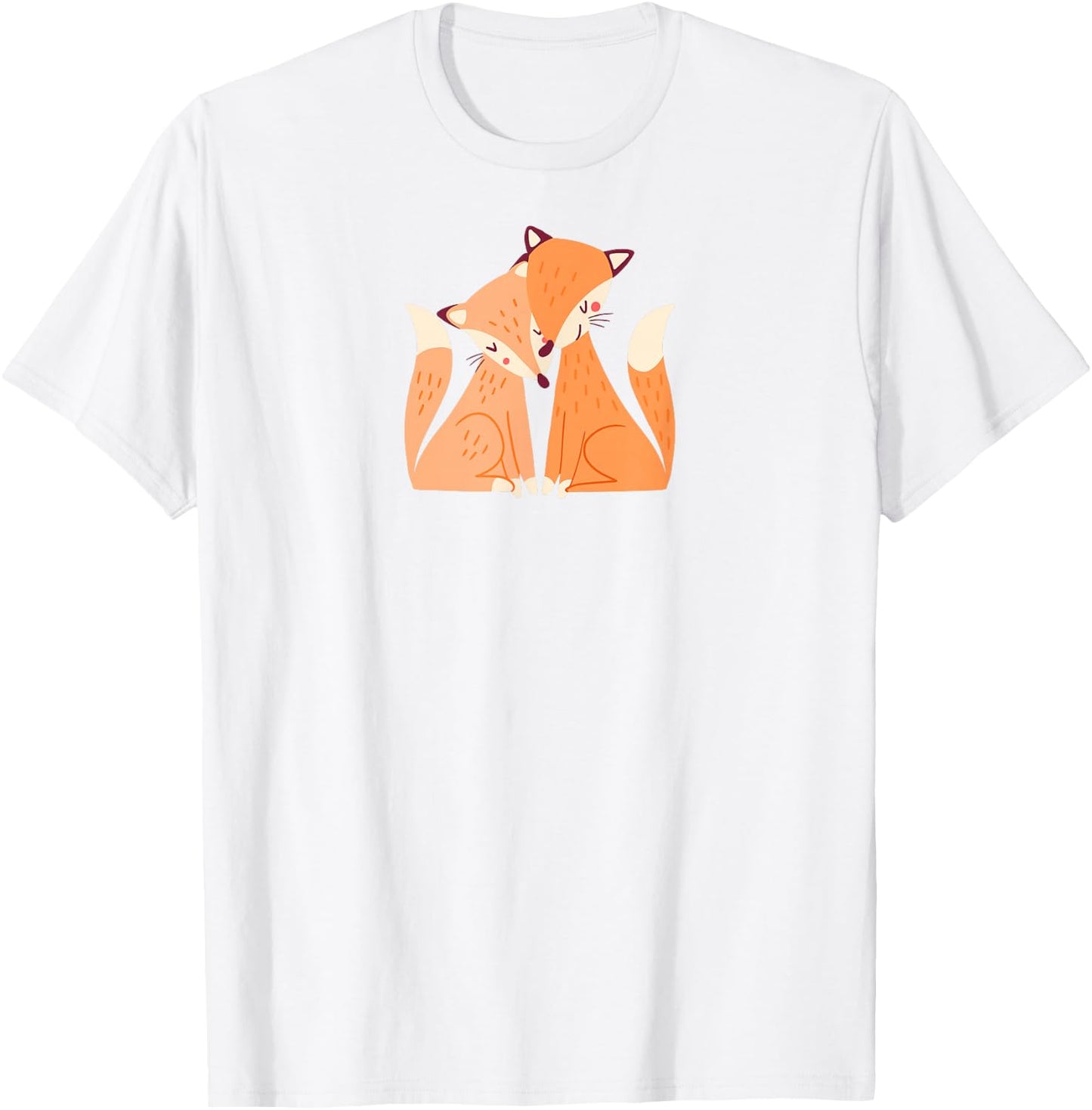 Fox Couple Gift Wedding Anniversary Valentine's Day Her Him T-Shirt - T-Shirt | White