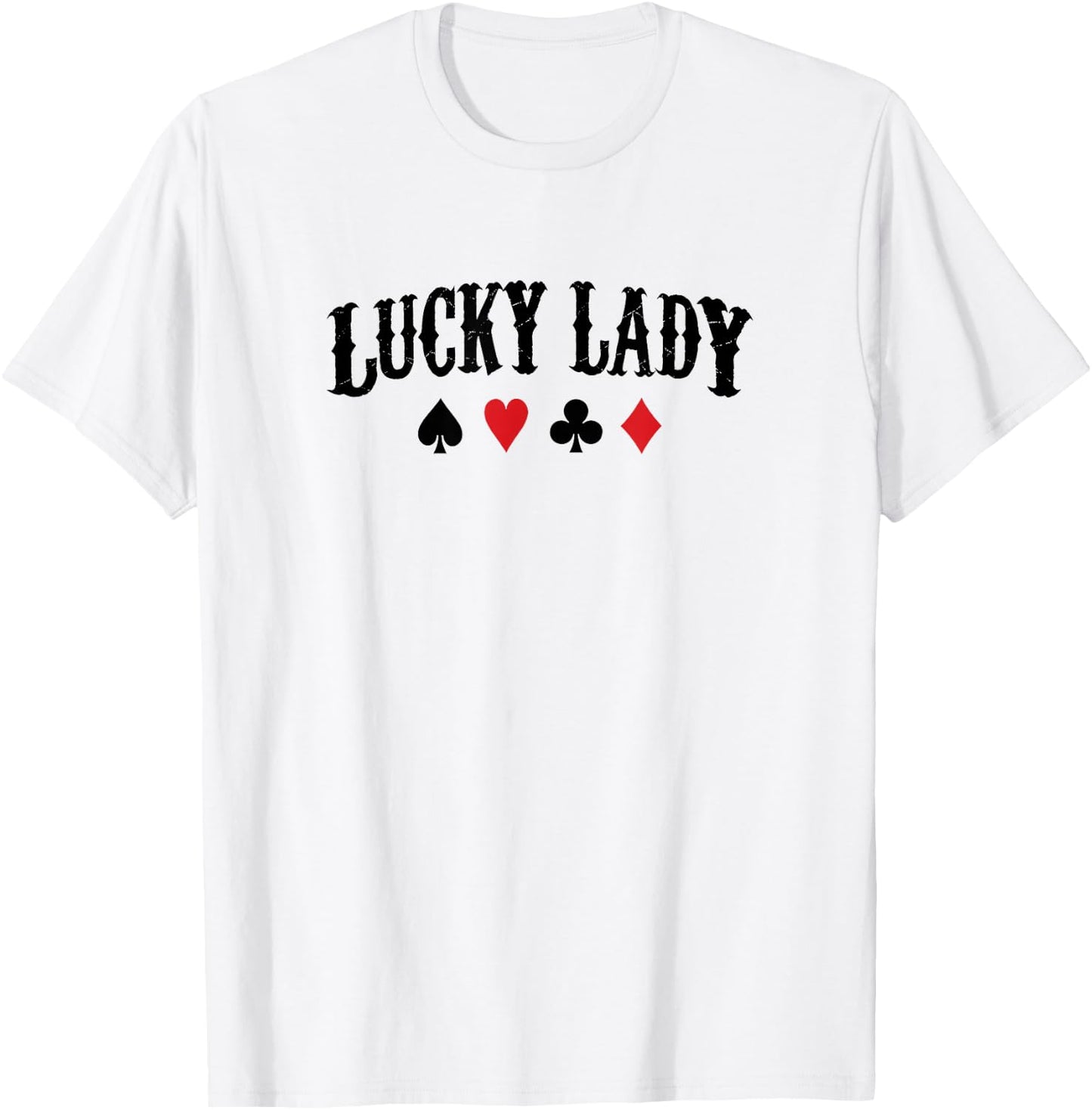 Lucky Lady Retro Poker Player Gift T-Shirt - T-Shirt | White