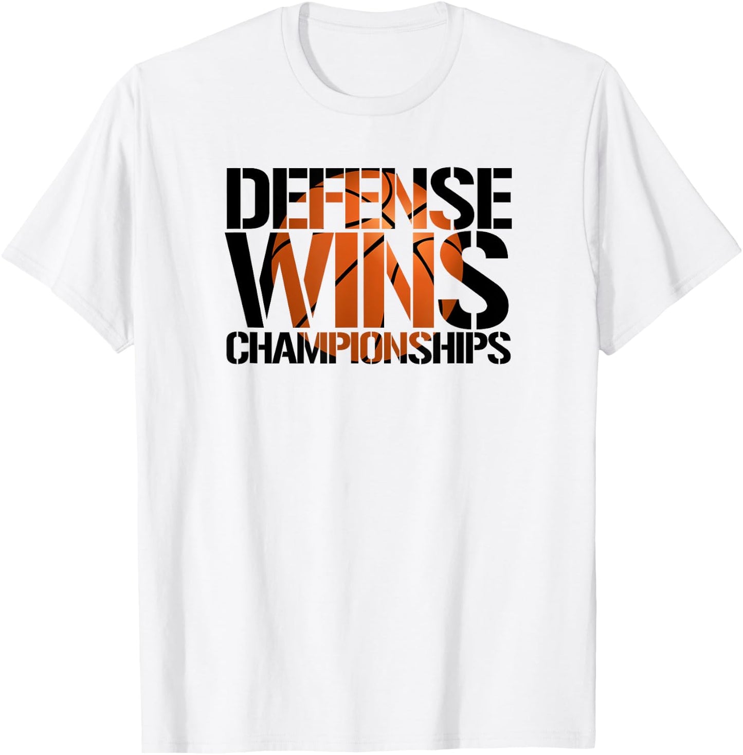 Defense Wins Championships basketball team logo T-Shirt - T-Shirt | White