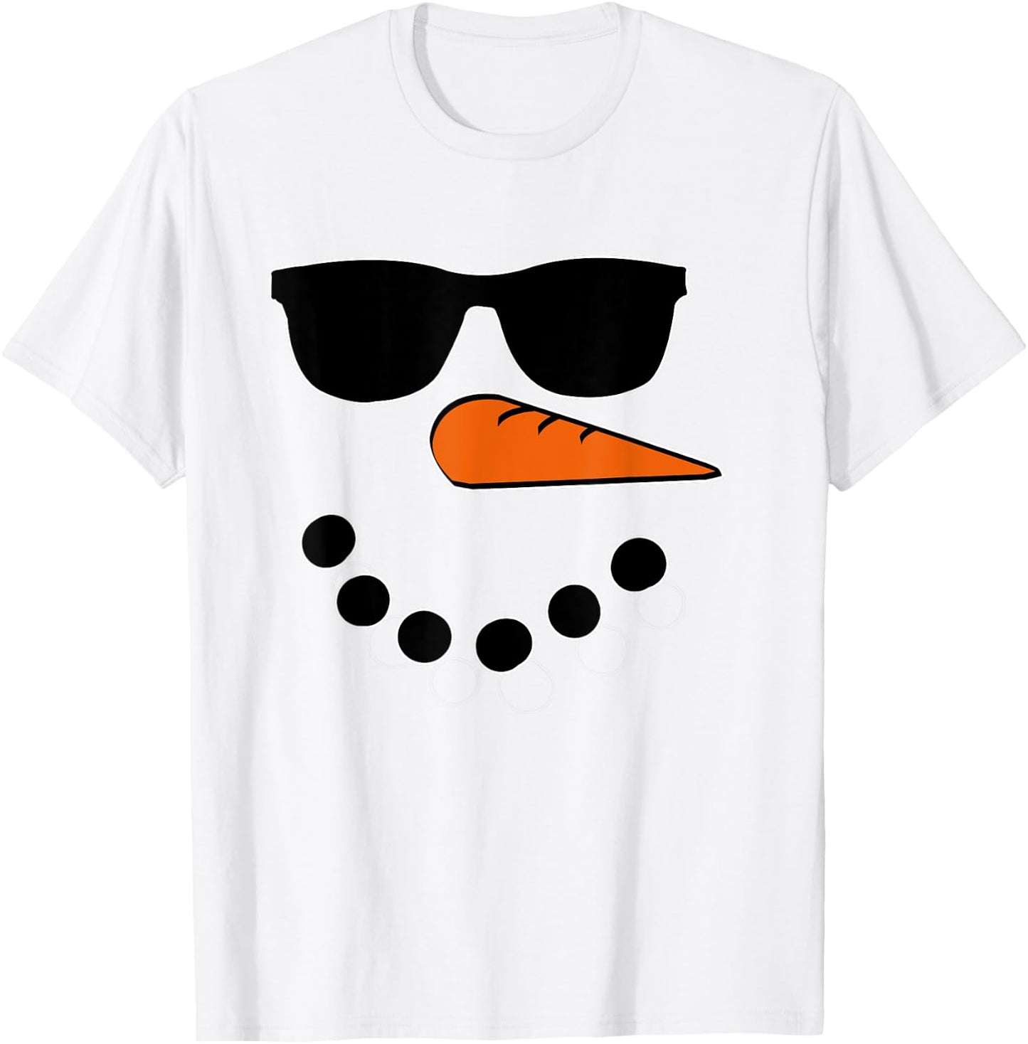 Snowman Face Christmas Funny Santa Claus Sunglass Cool T-Shirt - T-Shirt | White