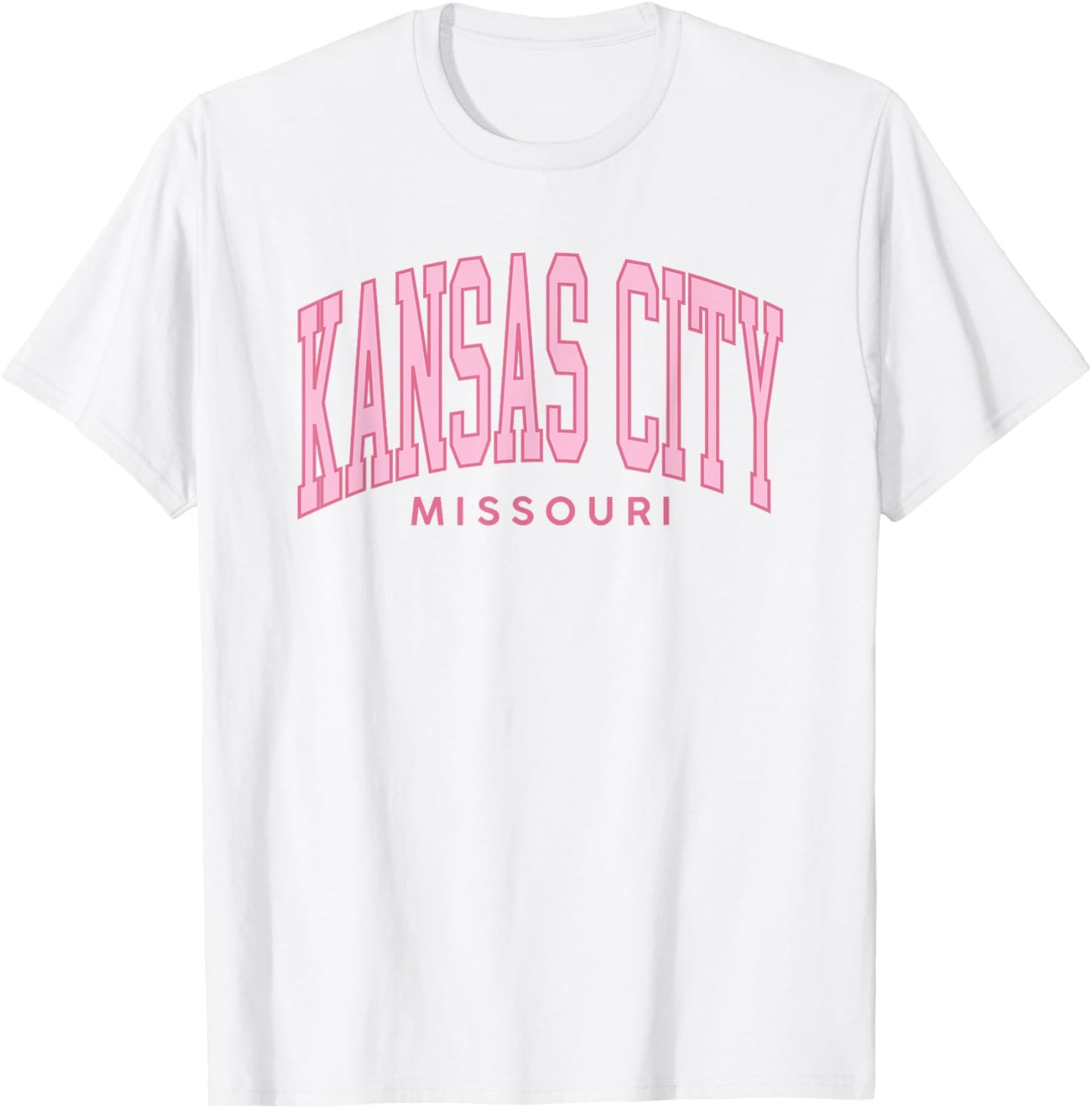 Kansas City MO Pink Retro Preppy Throwback Souvenir T-Shirt - T-Shirt | White