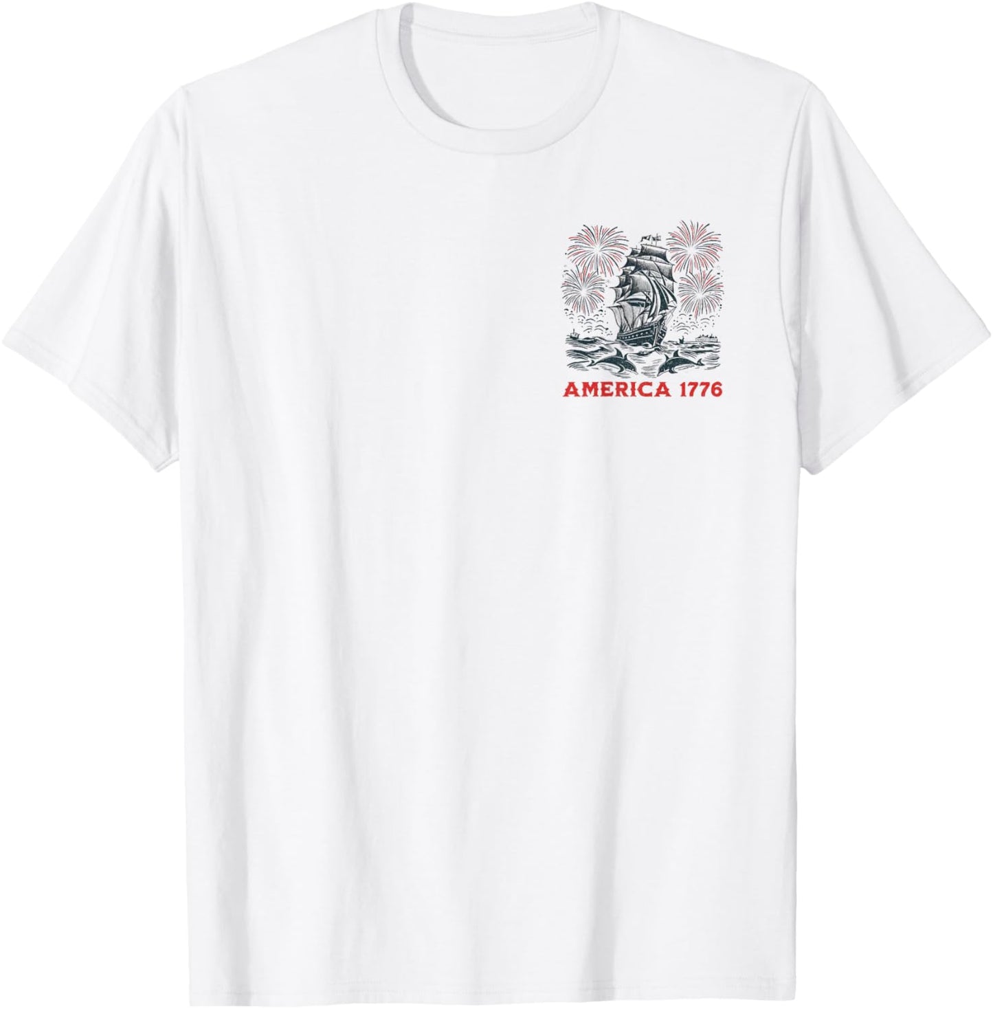 2 SIDED BACK PRINT POCKET So Long London Signed America 1776 T-Shirt - T-Shirt | White