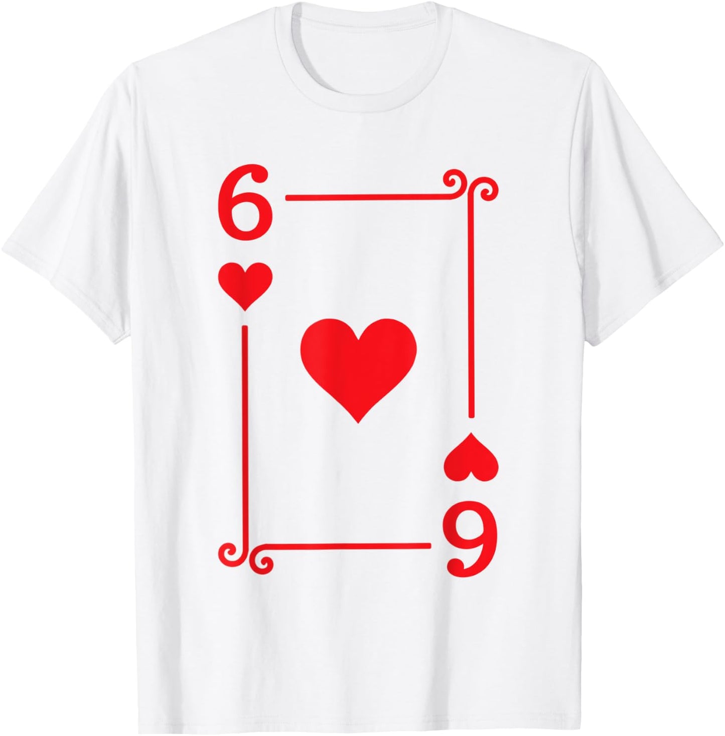 Playing Cards Costume - 6 Hearts Card - Six Card T-Shirt - T-Shirt | White