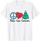 Funny Christmas Peace Love Christmas Xmas Men Women Kids T-Shirt - T-Shirt | White
