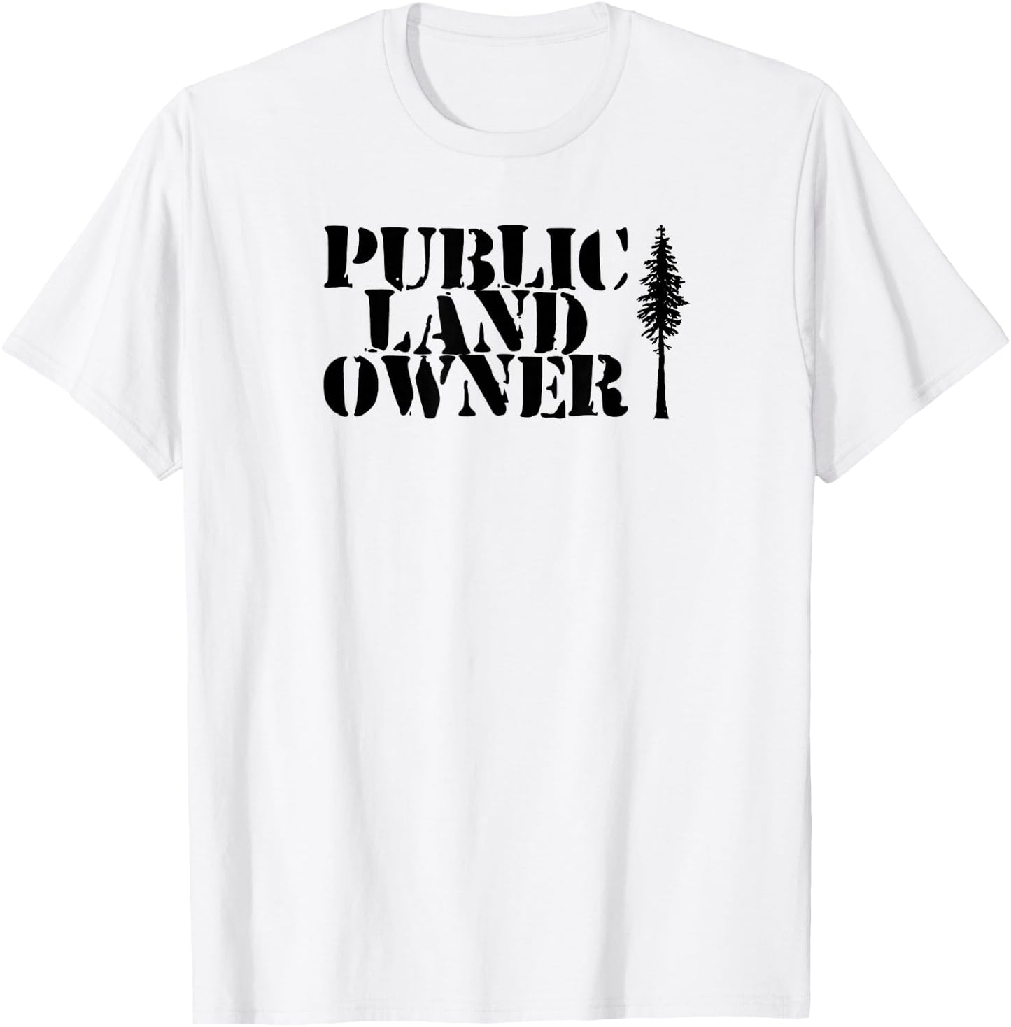 Public Landowner Minimalist National Park Vintage Tree T-Shirt - T-Shirt | White