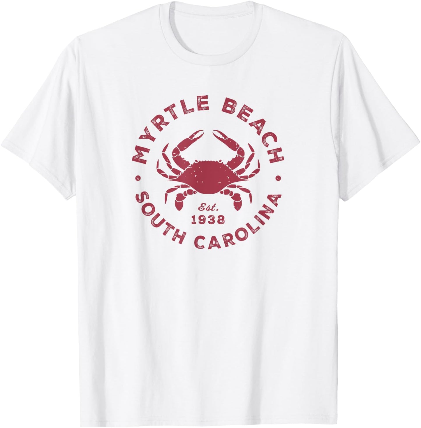 Myrtle Beach South Carolina Blue Crab Vacation Souvenir T-Shirt - T-Shirt | White
