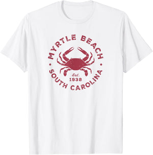 Myrtle Beach South Carolina Blue Crab Vacation Souvenir T-Shirt - T-Shirt | White