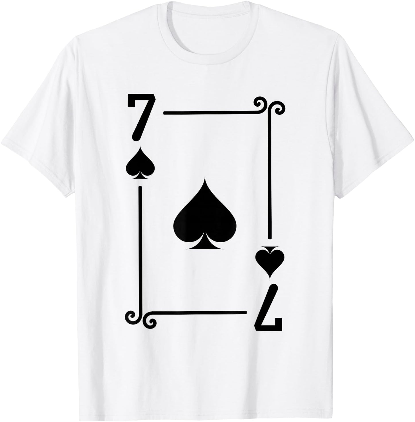 Playing Cards Costume - 7 Spades Card - Seven Card T-Shirt - T-Shirt | White
