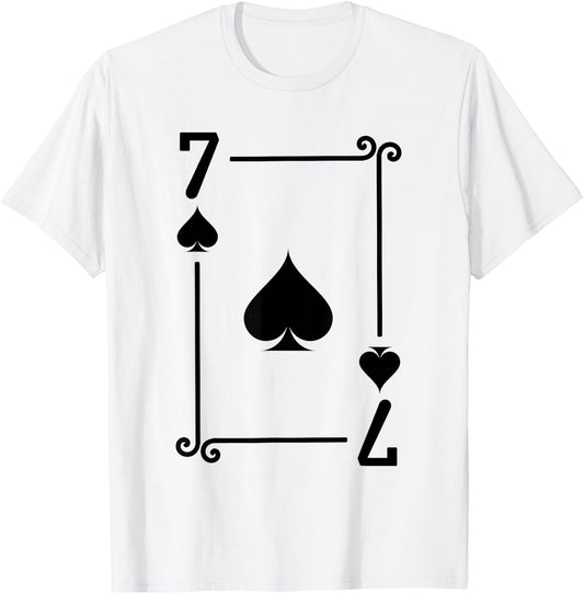 Playing Cards Costume - 7 Spades Card - Seven Card T-Shirt - T-Shirt | White