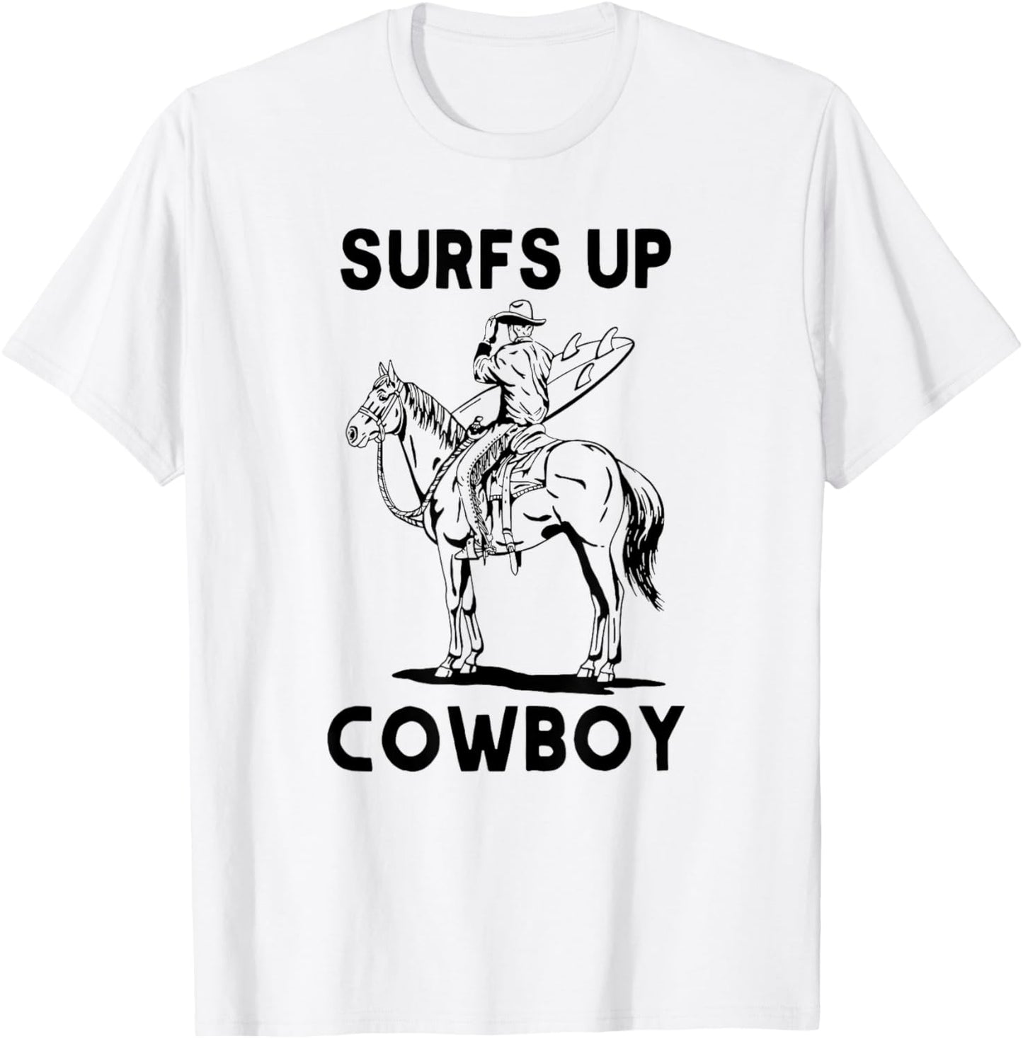 Surfs Up Cowboy, Coastal Cowgirl T-Shirt - T-Shirt | White