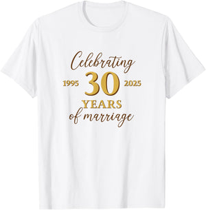 Funny 30 Years of Marriage 1995 30th Wedding Anniversary T-Shirt - T-Shirt | White