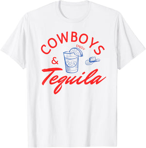 Western Cowgirl Women Country Music Cowboys And Tequila T-Shirt - T-Shirt | White