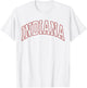 Retro Indiana Men Indiana Women Vintage Red White Souvenir T-Shirt - T-Shirt | White
