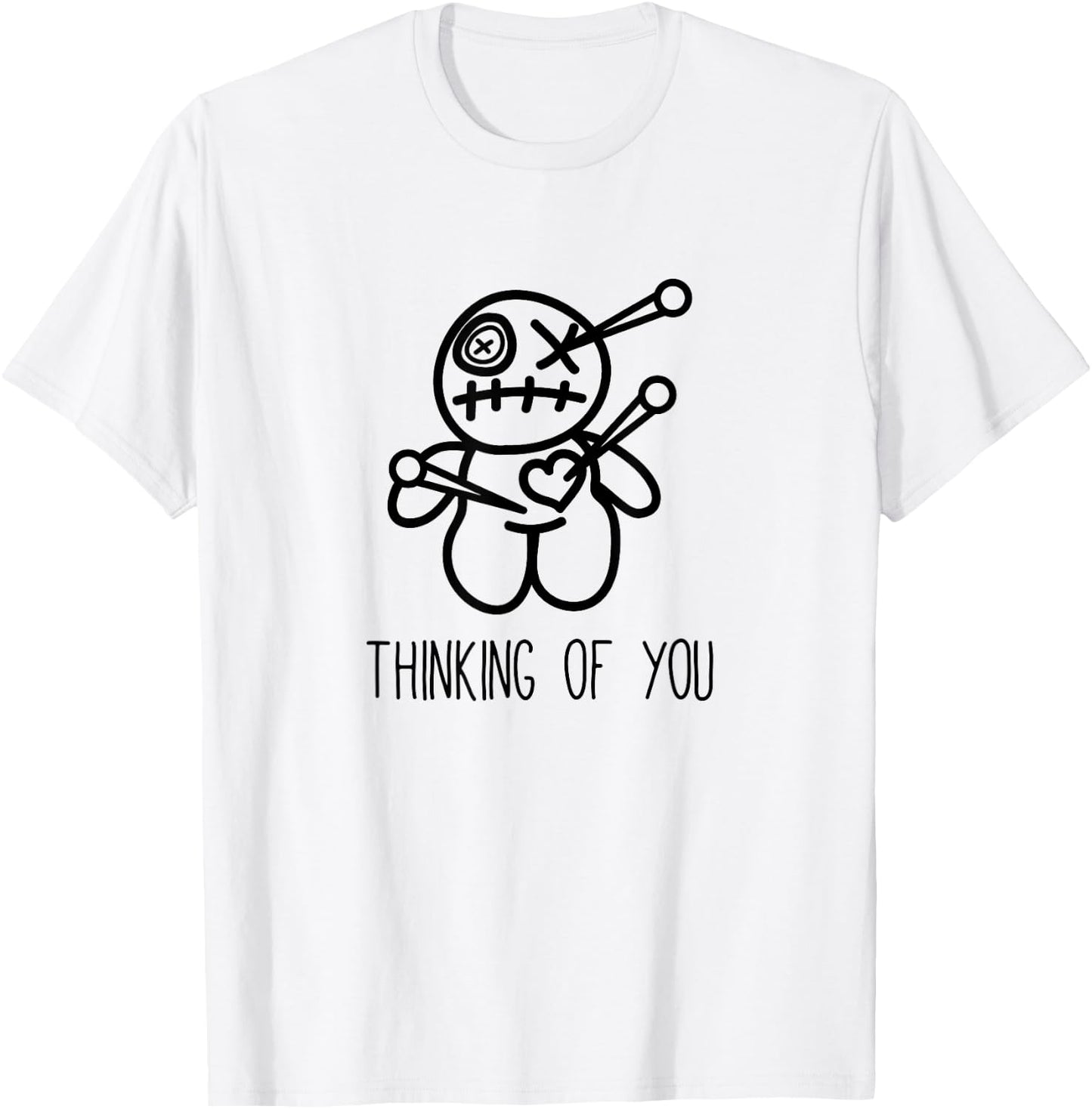 Funny Voodoo Doll Shirt, Thinking of You Gifts, Sarcastic T-Shirt - T-Shirt | White