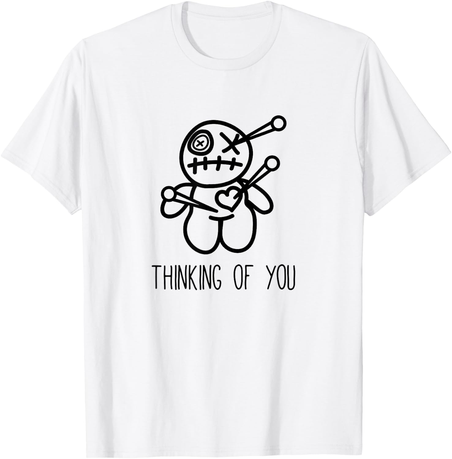 Funny Voodoo Doll Shirt, Thinking of You Gifts, Sarcastic T-Shirt - T-Shirt | White