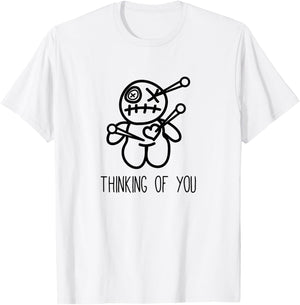 Funny Voodoo Doll Shirt, Thinking of You Gifts, Sarcastic T-Shirt - T-Shirt | White