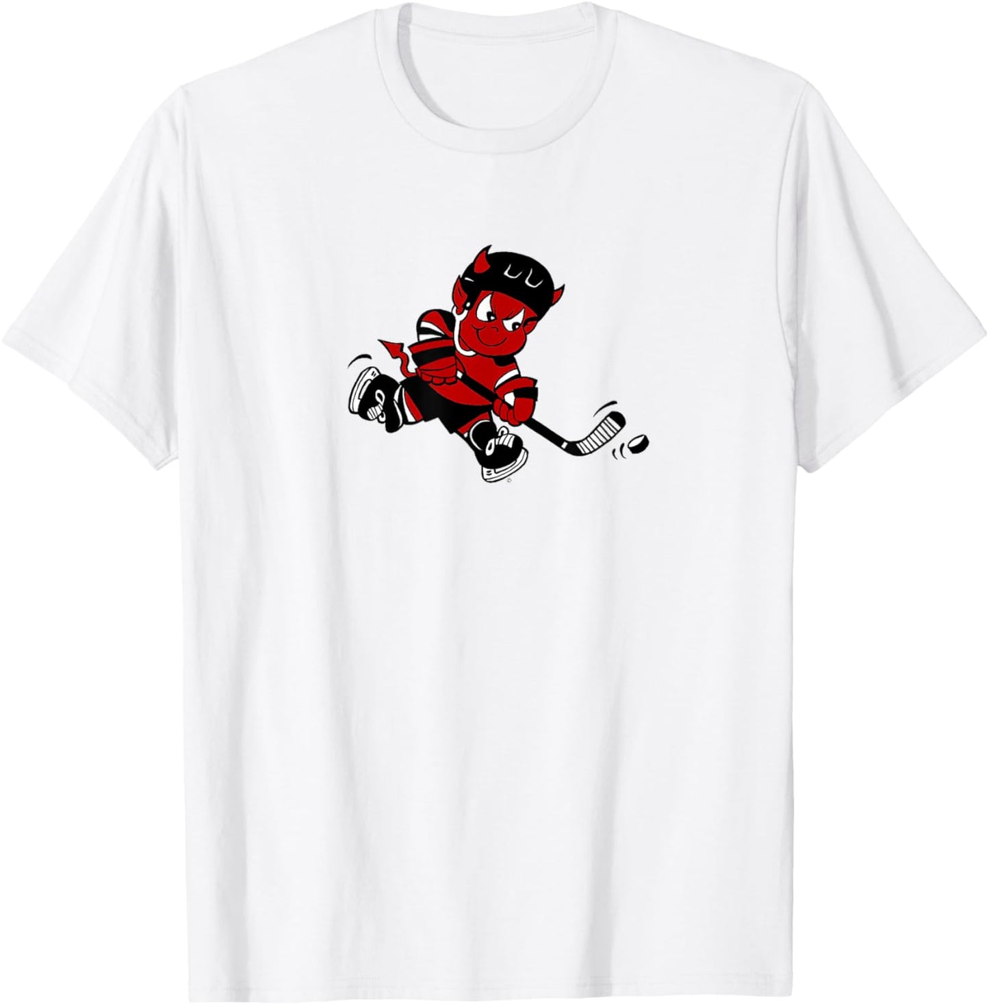 Cute Little Devil Hockey Player T-Shirt - T-Shirt | White