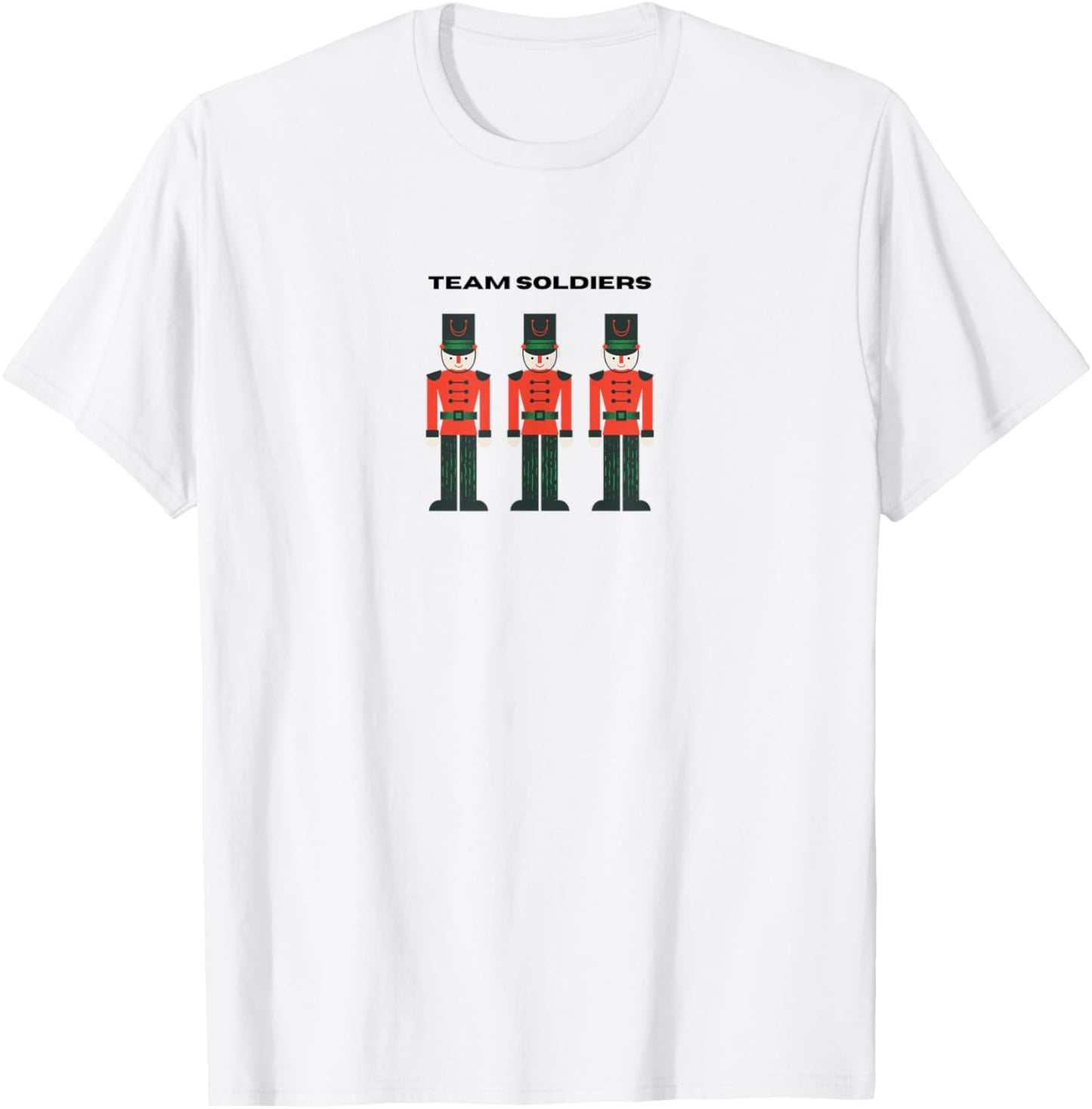Cute Team Soldiers Nutcracker Christmas Ballet Dance Graphic T-Shirt - T-Shirt | White