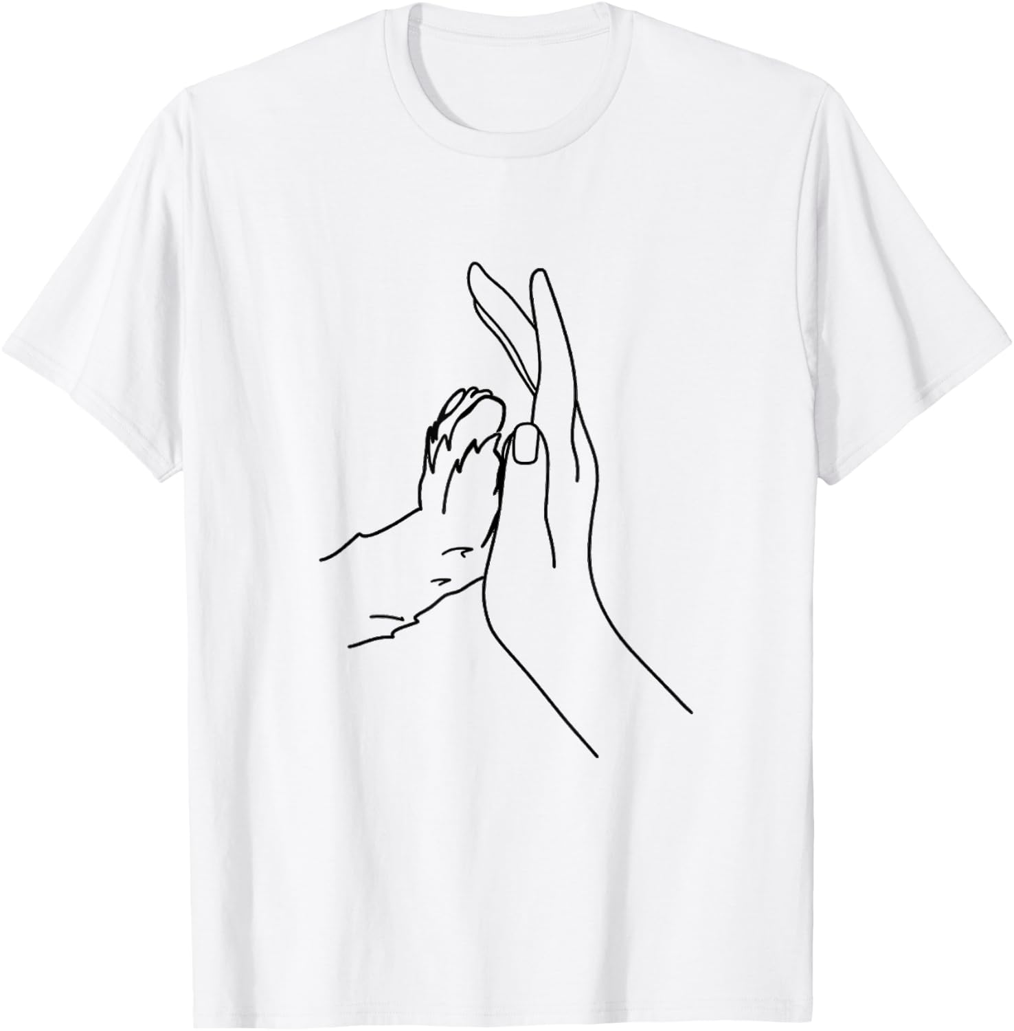 Adorable High Five Dog Paw and Human Hand T-Shirt - T-Shirt | White