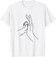 Adorable High Five Dog Paw and Human Hand T-Shirt - T-Shirt | White