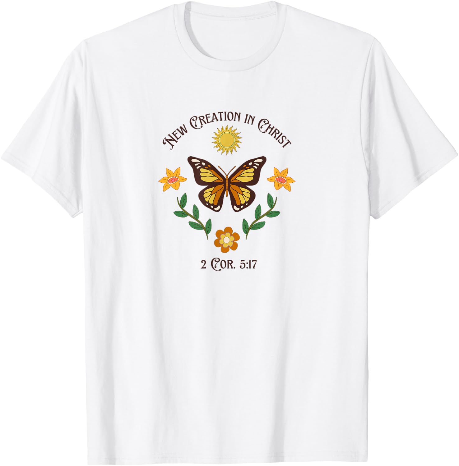 New Creation In Christ Butterfly T-Shirt - T-Shirt | White
