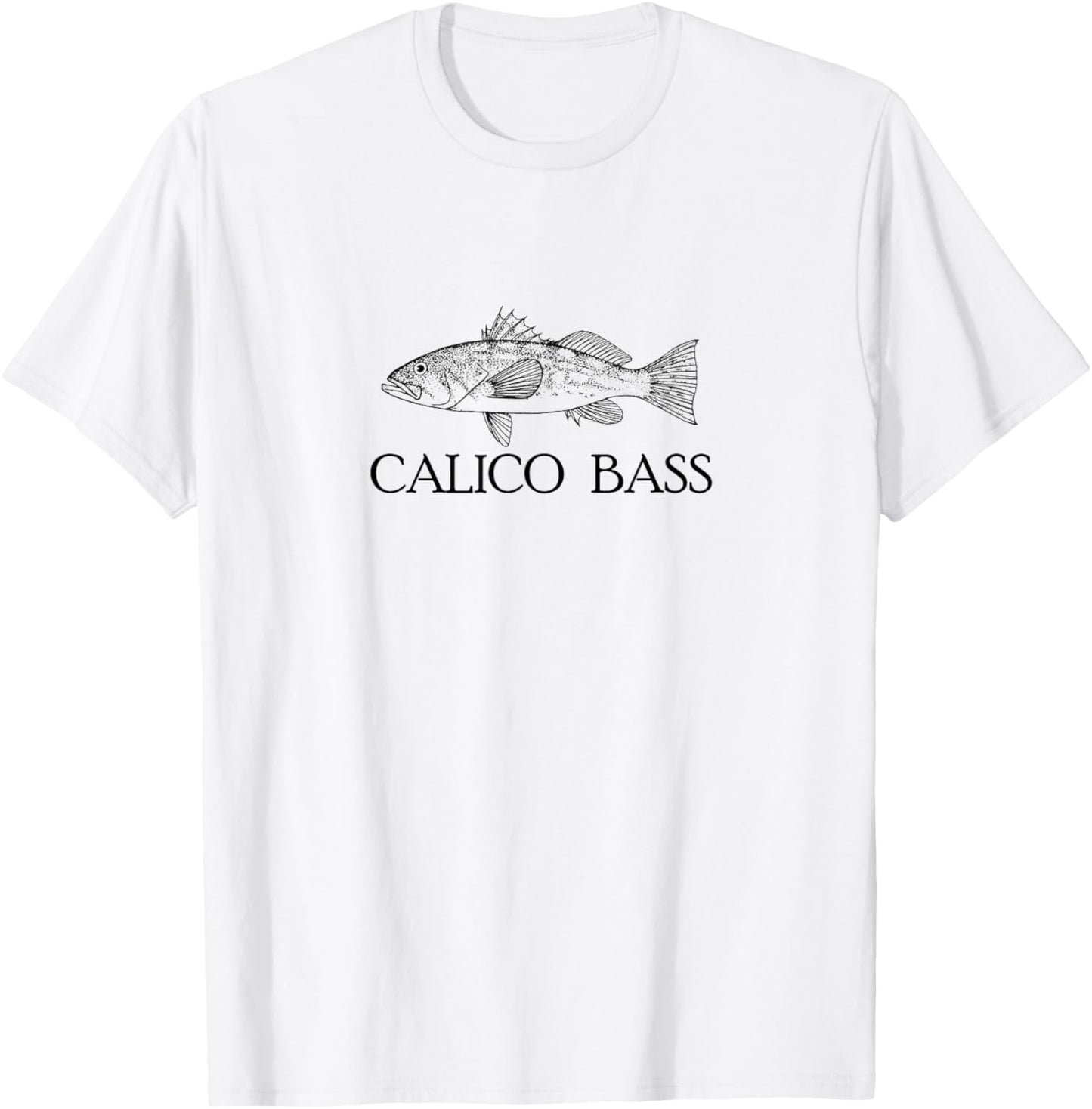 Calico Bass Design T-Shirt - T-Shirt | White