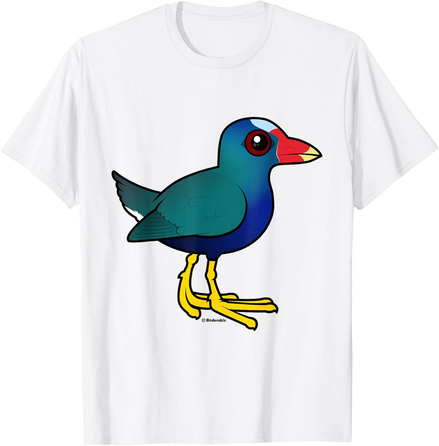 Funny Cartoon Purple Gallinule Birdorable Cute Bird T-Shirt - T-Shirt | White