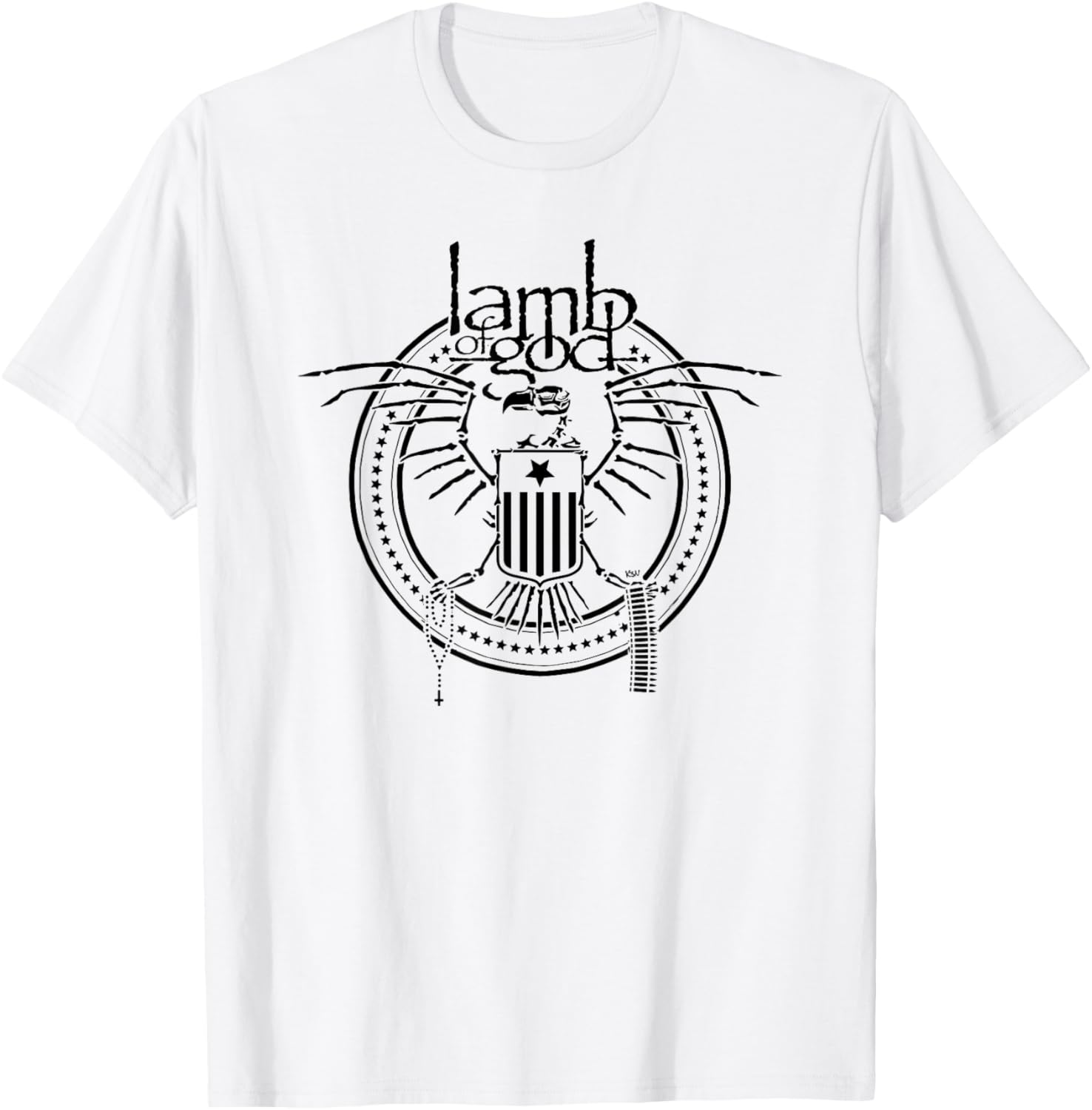 Lamb of God – Skeletal Eagle On White T-Shirt - T-Shirt | White