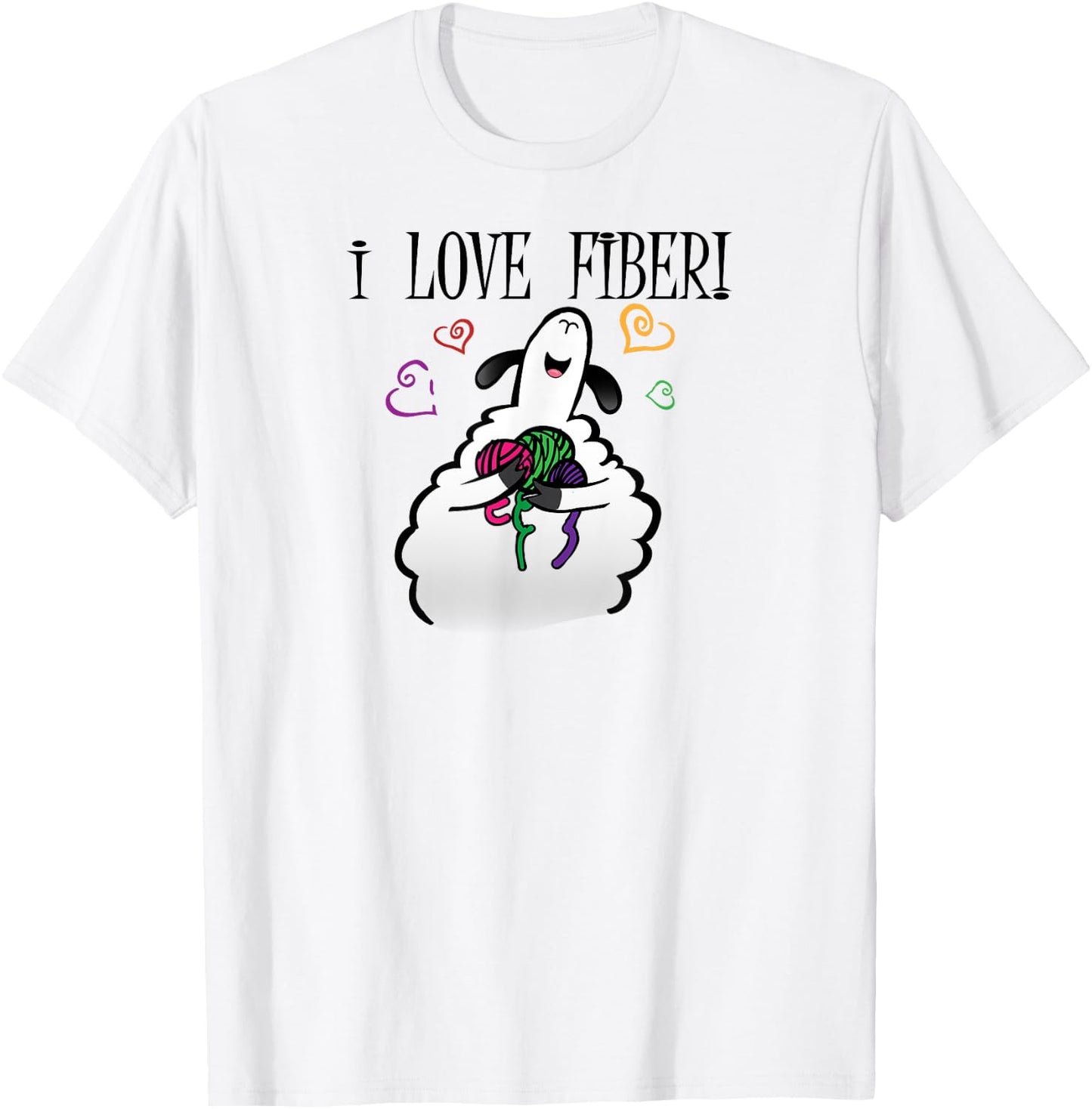 I love fibre Handspinning Funny sheep T-Shirt - T-Shirt | White
