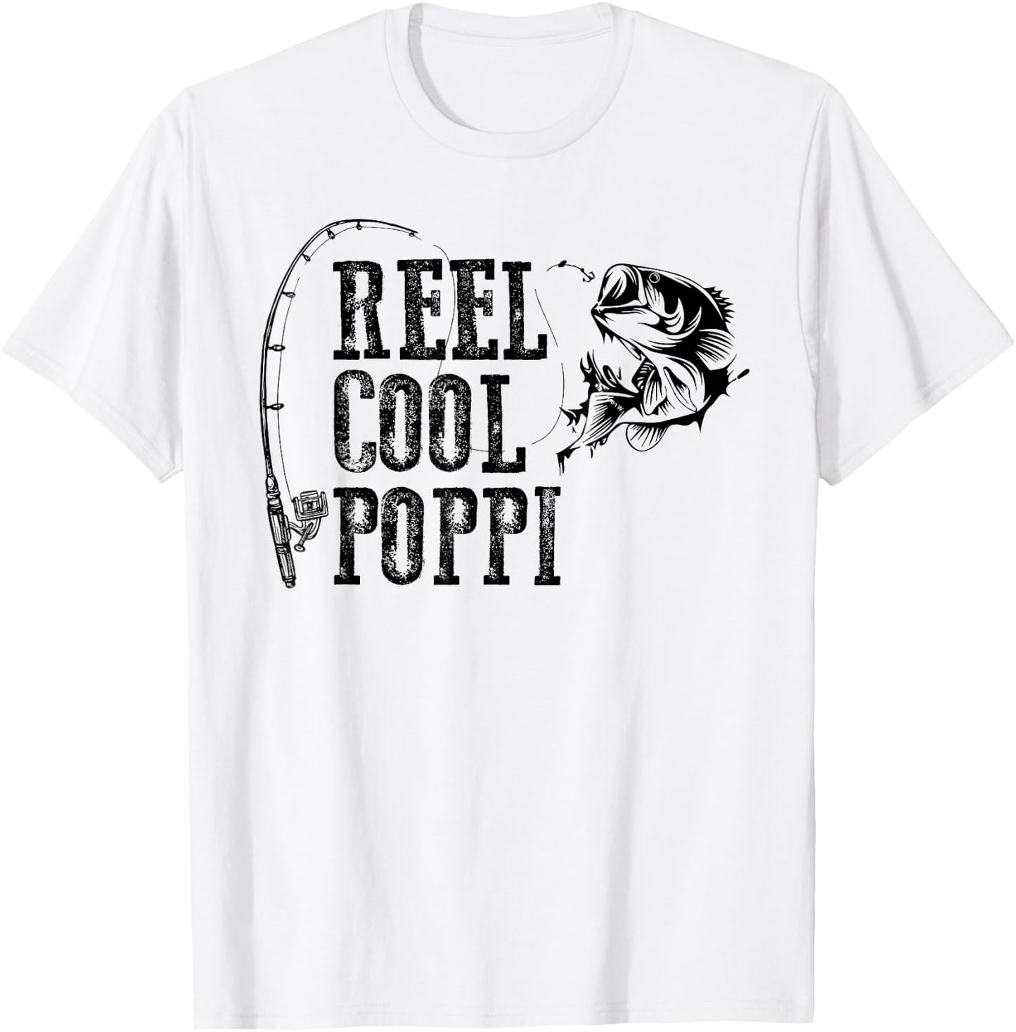 Poppi Fishing: Reel Cool Poppi Funny Gift T-Shirt - T-Shirt | White