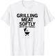 Grilling Meat Softly With His Tongs Funny BBQ Party Lovers T-Shirt - T-Shirt | White